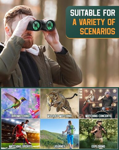 مناظير BEBANG للبالغين 10x42 مناظير مقاومة للماء عالية الطاقة لمشاهدة الطيور والصيد والسفر ومشاهدة النجوم والرياضة والحياة البرية ومجموعة مشرقة وواضحة من الرؤية in Kuwait