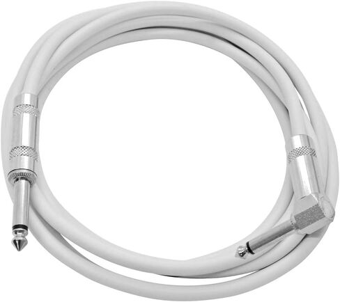 Seismic Audio - SAGC10R-White-2Pack - 2 Pack of 10 Foot White 1/4 Inch TS Right Angle to Straight Guitar Cables 10' Instrument 1/4" Guitar Cords in Saudi Arabia