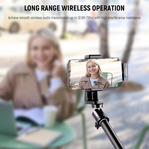 NEEWER Wireless Lavalier Microphone Kit for USB C, Dual Omnidirectional Condenser Lav Mics with Charging Case, Noise Canceling Lapel Mics Compatible with iPhone 15 Series Samsung Android Phone, KM24 in Saudi Arabia