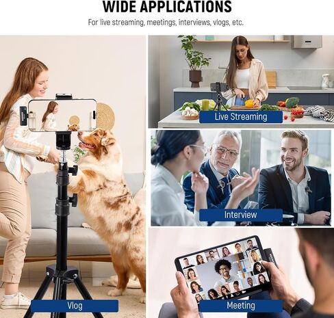 NEEWER Wireless Lavalier Microphone Kit for USB C, Dual Omnidirectional Condenser Lav Mics with Charging Case, Noise Canceling Lapel Mics Compatible with iPhone 15 Series Samsung Android Phone, KM24 in Saudi Arabia