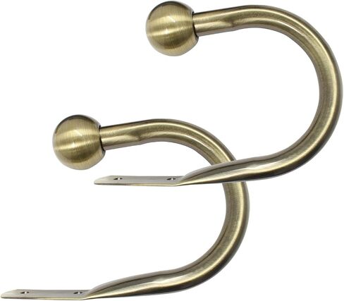Chicology Classic Ball Finial Curtain Decorative Holdbacks Hook Backs (Set of 2), Essential Bronze (100% Steel) in Saudi Arabia