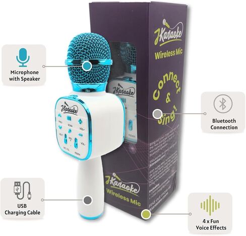 Wireless Bluetooth Karaoke Microphone,3-in-1 Portable Handheld Mic Speaker for All Smartphones,Gifts for Boys Girls All Ages in Saudi Arabia