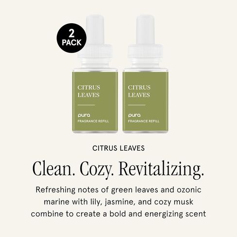 Pura Malodor Refill - Smart Home Air Diffuser Fragrance Refill - Up to 120-Hours of Premium Fragrance per Refill - Clean Diffuser Fragrance - Air Deodorizer & Odor Eliminator - 2 Pack, Chamomile Mint in Kuwait