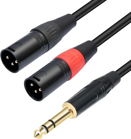 1/4 TRS to Dual XLR Male Y-Splitter Stereo Breakout Cable 1/4 inch(6.35mm) to 2 XLR Patch Cable 10FT in Kuwait