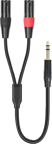 1/4 TRS to Dual XLR Male Y-Splitter Stereo Breakout Cable 1/4 inch(6.35mm) to 2 XLR Patch Cable 10FT in Kuwait