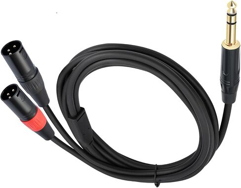 1/4 TRS to Dual XLR Male Y-Splitter Stereo Breakout Cable 1/4 inch(6.35mm) to 2 XLR Patch Cable 10FT in Kuwait