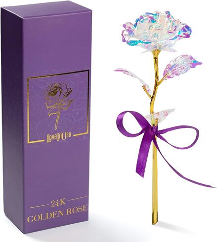 LOVEINUSA Golden Rose, 24k Gold Rose Flower with Luxury Gift Box Great Gift Idea for Mom Birthday Gifts, Mother's Day, for Women Mom Wife Girlfriend Grandma in Kuwait