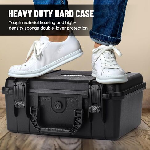 حافظة ميكروفون لاسلكية MGZNMTY لنظام ميكروفون JBL اللاسلكي 2، صندوق مقاوم للماء شديد التحمل لغناء ميكروفون الكاريوكي، جهاز استقبال ثنائي القناة، كابل، ملحقات بطاريات AA (أسود) in Kuwait