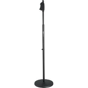 Gator Frameworks Microphone Stand with 10" Weighted Base and Deluxe Soft Grip Squeeze Height Adjustment (GFW-MIC-1001),Black