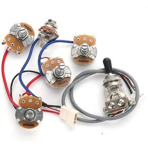 Guitar Wiring Harness kit Pickup Wiring Harness With 2T2V A500k B500K Pots and 3 Way Toggle Switch for LP SG Style Electric Guitar