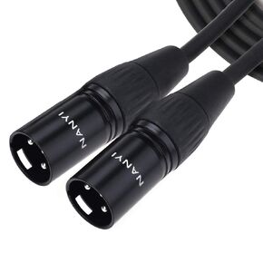 NANYI 2pcs Microphone Cable XLR to XLR Patch Cables, 3-Pin XLR Male to Male mic Cable DMX Cable Patch Cords with Oxygen-Free Copper, 10Feet/3Meter
