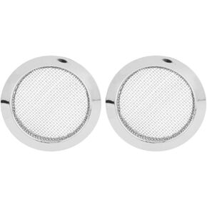 2 PCS Resonator Guitar Screen, Dobro Guitar Resonator Screen Speaker Grille Sound Hole Cover(Silver) Guitar Screened Soundhole Insert Cigar Box Guitar Parts Cigar Box Guitar Parts