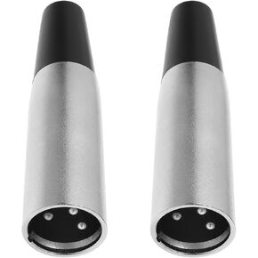 2PCS 3 Pin XLR Plugs Mobility Scooter Power Connector for 12V 24V Battery Chargers XLR Male Connector Metal Case with Cable Protector Jack Plug Adapter
