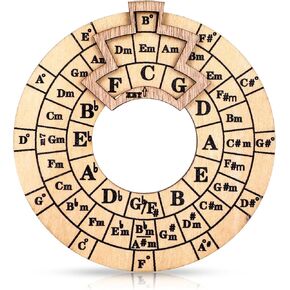 Wooden Melody Tool, Circle of Fifths Wheel Chord Tool, Music Nomad Guitar Tools Wood Chord Wheel Music Transpose Accessories Musical Songwriter Educational Tool for Notes Chords Key Signature