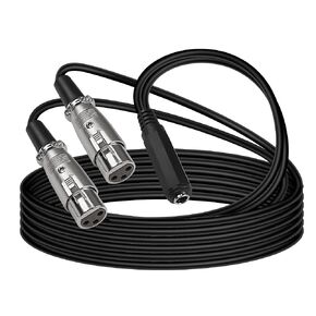 MEIRIYFA Dual XLR to 1/4 Inch Microphone Cable,Dual XLR 3 PIN Female to 6.35mm TRS Stereo Female Plug Y-Splitter Audio Breakout Cord Wire (4.9FT)
