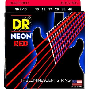DR NRE10 Strings Hi-Def Neon Red Electric Medium