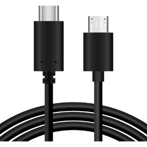 USB C to Micro USB Cable 3FT - Replacement Microphone Cord - Compatible with Shure MV7, MV5, MV51, MV88+ USB Microphone, MVi Digital Audio Interface - USB-C OTG to Micro USB Cable (Black)