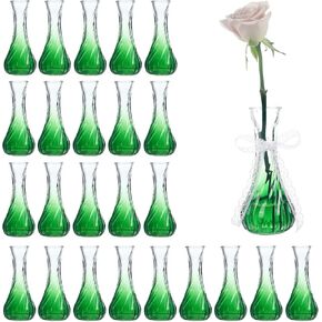 Set of 24 Glass Vase, Blue Vase, Bud Vases in Bulk with Lace for Floral Arrangements, Events, Home Decor Weddings, Table Centerpiece