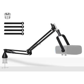 YOUSHARES Low Profile Mic Arm - Mic Boom Arm Compatible With Blue Yeti Fifine AM8 K688 QuadCast SoloCast AT2020, Adjustable Low Profile Microphone Arm for Podcast Streaming Gaming Studio