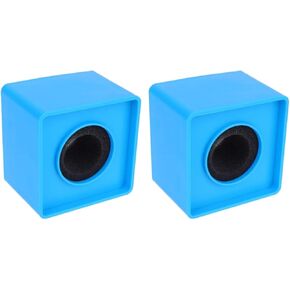 2pcs Square for Reporters Protector Holder Microphone Molding Shaped Ktv Logo Station Blue Injection Abs Triangular Accessories Mic News Marks Material Portable Studio Cube Flag