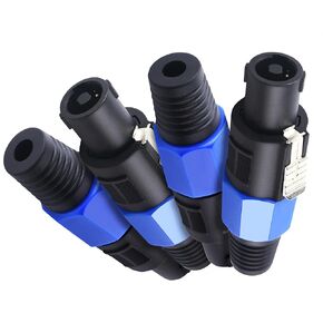 Cable Matters 4-Pack, 4-Pole Speaker Cable Connector - Max OD 8.5mm/0.33 inches, Compatible with Neutrik Speakon Connector NL4FC, NL4FX, NL4 Series