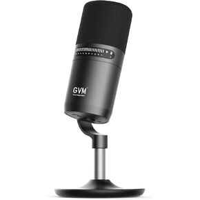 GVM Dynamic Microphone, XLR/USB Podcast Microphone with Mute Button, Monitoring Volume Control, Headphone Jack, Cardioid Gaming Mic, Vocal Mic for PC, MAC, Recording, Studio and Singing