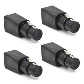 (4 Pack) DMX to RJ45 Connector 5 Pin XLR Adapter to Ethernet Female Plug, CAT-5 Ethernet Cable as a DMX512 Cable