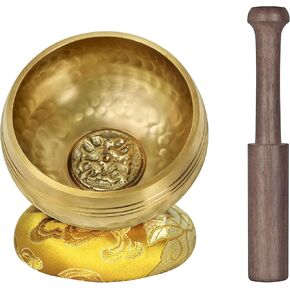 Tibetan Singing Bowl Set,100% Hand-Hammered Meditation Bowl For Meditation Sound Chakra Healing By Himalayan Bazaar 3.14 In