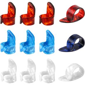 12PCS Medium Thumb Picks Guitar Finger Picks for Acoustic Guitar, 3 Colors Flat Thumbpicks Celluloid Guitar Thumb Picks Guitar Finger Pick for Fingerstyle Acoustic Guitar Banjo or Ukulele Harp Bass