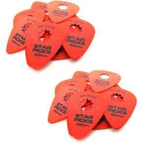 Everly Star Guitar Picks 24 Pack .50mm Super Grip Red (30021)