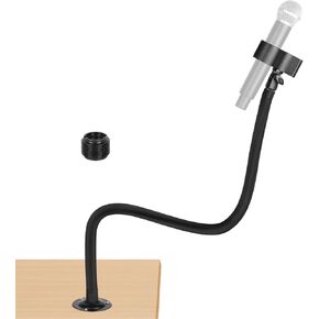 حامل ميكروفون على الحائط، حامل ذراع ميكروفون بطول 23.5 بوصة، قاعدة معدنية بمشبك ميكروفون 3/8 بوصة إلى 5/8 بوصة محول للجدران/الطاولة/المنصة، متوافق مع Shure/Fifine / AT2020/ Pyle/Blue Snowball/Razer in Kuwait