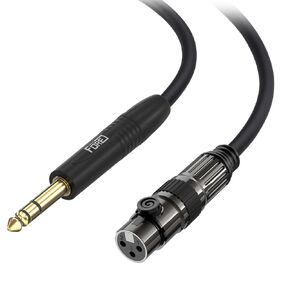 FORE 6.5ft 6.35mm to XLR Cable, Male to Male XLR to 1/4 Inch TRS Cable Color Gunmetal Grey & Black - 6.5 Feet