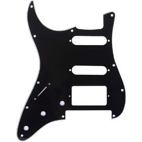 Musiclily Pro Left Handed 11-Hole Modern Style Strat HSS Guitar Pickguard for American/Mexican Stratocaster Floyd Rose Bridge Cut, 4Ply White Pearl