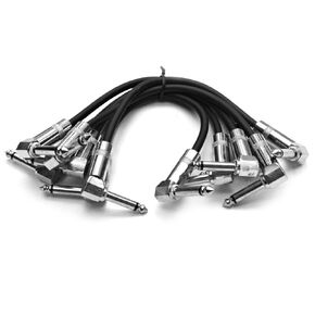 Seismic Audio - SAGPC6-6 - 6 Pack Pedal Board Pro Effects Cables 1/4" Patch Cables Right Angle