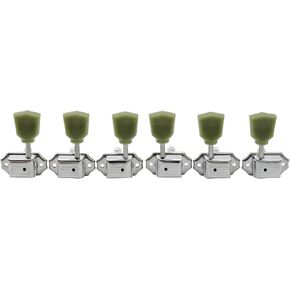 Musiclily 3L3R Vintage Guitar Tuners Machine Heads Tuning Pegs Keys Set for Epiphone Les Paul Style Guitar Replacement, Chrome with Keystone Button
