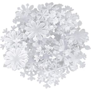 50PCS Christmas Wall Sticker Glow in The Dark Snowflakes Decals Window Decor Fluorescent Snowflake Luminous Clings Bedroom Holiday Decor