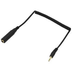 CERRXIAN 3.5mm Mono 1/8 inch Male TS to 6.35mm 1/4 inch Female TS Headphone Spring Coiled Cable for Earphone Electric Bass Guitar Keyboard(6.35f-3.5m)