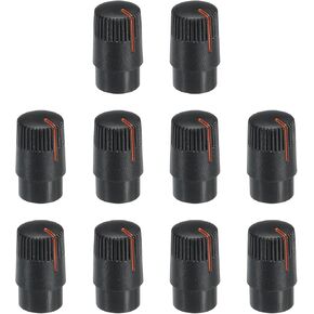 MECCANIXITY Potentiometer Control Knob ABS Guitar Knob for Electric Guitar,Power Amplifiers Stereos,Bass Volume Tone 180 Degrees Rotary Knob 6mm D Type Shaft Black White 10PCS