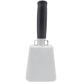 Toys+ 8 Inch White Cowbell with Handle