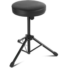 Anjean Drum Stool، Drum Throne مقعد طبل مبطن قابل للتعديل الارتفاع، كرسي طبل عالمي قابل للطي، مقعد طبل مع مقعد جلدي ناعم in Kuwait