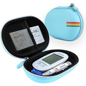 Leayjeen Diabetic Supplies Travel Case Compatible with Blood Glucose Monitor Kit to Hold Glucose Teste r,Blood Glucose Test Strips,Blood Collection Needles and Diabetic Testing Accessories(Case Only)