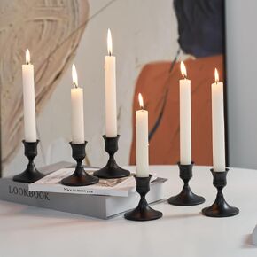 Halloween Black Candle Holder Set, Candlestick Holders, Vintage Small Metal Candles Sticks Candle Holders for Table Centerpieces Wedding Party Table Decor (Black, 2 Pcs) in Kuwait
