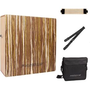 Cajon, PARDUS Portable Cajon Drum with Removable Snare Straps – Travel Cajon with Dual-Sided Birch & Techwood for Deep and Crisp Sounds – Percussion Musical Instrument – Includes Oxford Carrying Bag