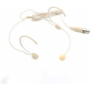 Headset Microphone Headworn Condenser Mic, Compatible for shure Wireless System Bodypack Transmitter,Suitable for Lectures, Live Performance, Teaching,Meeting,Podcasts – Beige