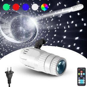 دبوس كشاف مع جهاز تحكم عن بعد 15 وات Pinspot Light Plug في كرة الديسكو لمرحلة الحفلات (سلك طاقة طويل جدًا 65 بوصة)