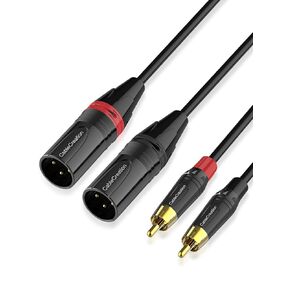 CableCreation Dual RCA to Dual XLR Cable 15ft, Bidirectional 2 XLR to 2 RCA HiFi Stereo Audio,Compatible for Speakers,Microphone, Amplifiers, HiFi Stereo Audio Systems，DVD Player, DJ Controller