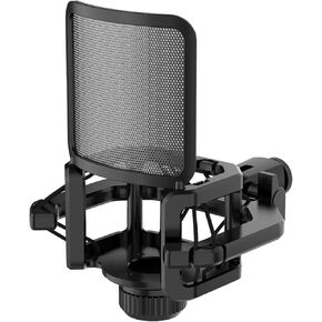 CALIDAKA Universal Microphone Shock Mount Anti Vibration Shock Mount with Filter Screen for Microphones Professional(Black)