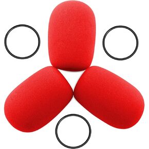 LEFXMOPHY for Bose A20 Mic Cover, Red Aviation Headset Replacement Windscreen for Bose A20 A30 Microphone Spongue Pop filter 3-Pack Foam