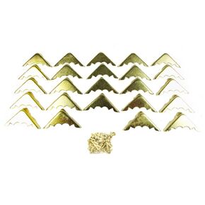 24pcs. Decorative Brass-Plated Box Corners with mounting screws