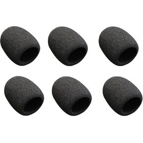 6 Pcs Microphone Mic Covers Foam Handled Mic Windscreen- Black Sponge Foam Microphone Windscreen Cover, for most Microphone
